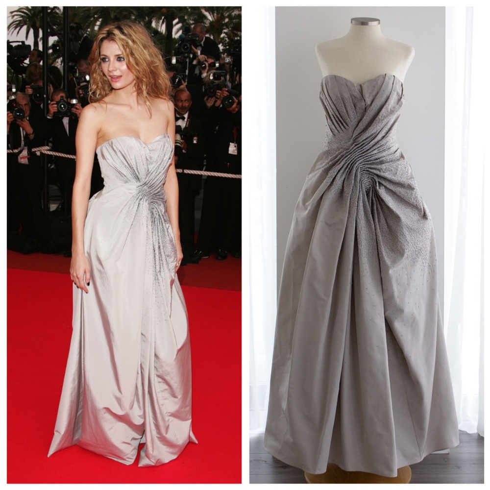 Christian Dior by John Galliano F/W 2007 Gray Embellished Draped Evening Gown